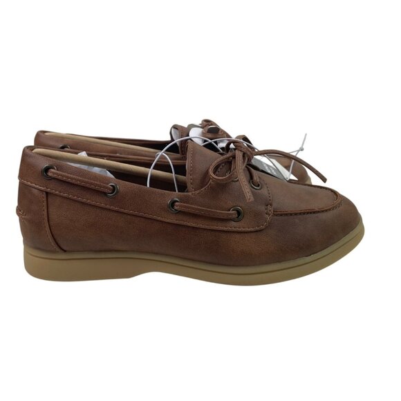 Falls Creek Shoes - Falls Creek Shana Cognac Boat Shoes Loafers Womens Size 6M Memory Foam